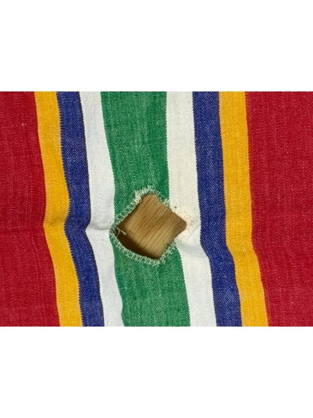 Vintage striped tablecloth for round table with umbrella by TAG